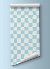 Papel de Parede Infantil - Xadrez Azul